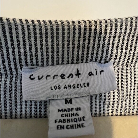 Current Air Top Womens Medium Short Sleeve Bow Tie Front in Striped - Picture 2 of 8